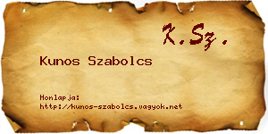 Kunos Szabolcs névjegykártya